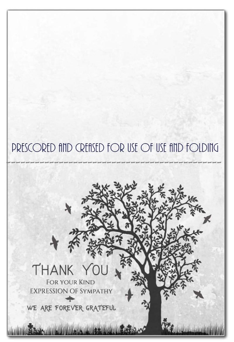 Elcer Funeral thank you cards with envelopes Celebration of life Floral Tree acknowledgment memorial Sympathy Christian Thank you notes (40 Pack) - Image 5